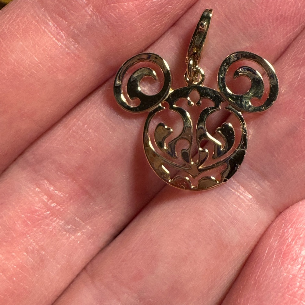 Disney Gold Mickey Filigree Charm - 14k